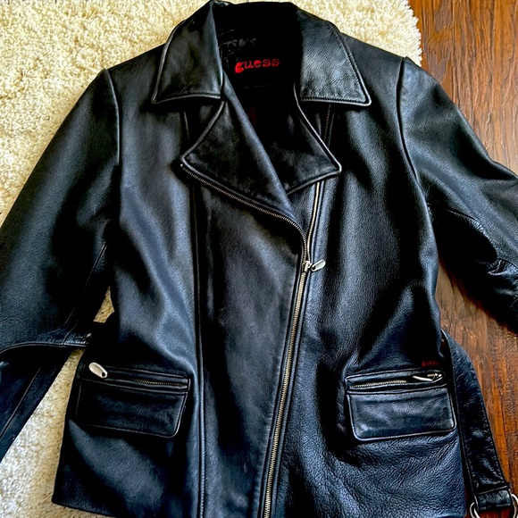 GUESS WOMENS LEATHER JACKET - Picture 4 of 4